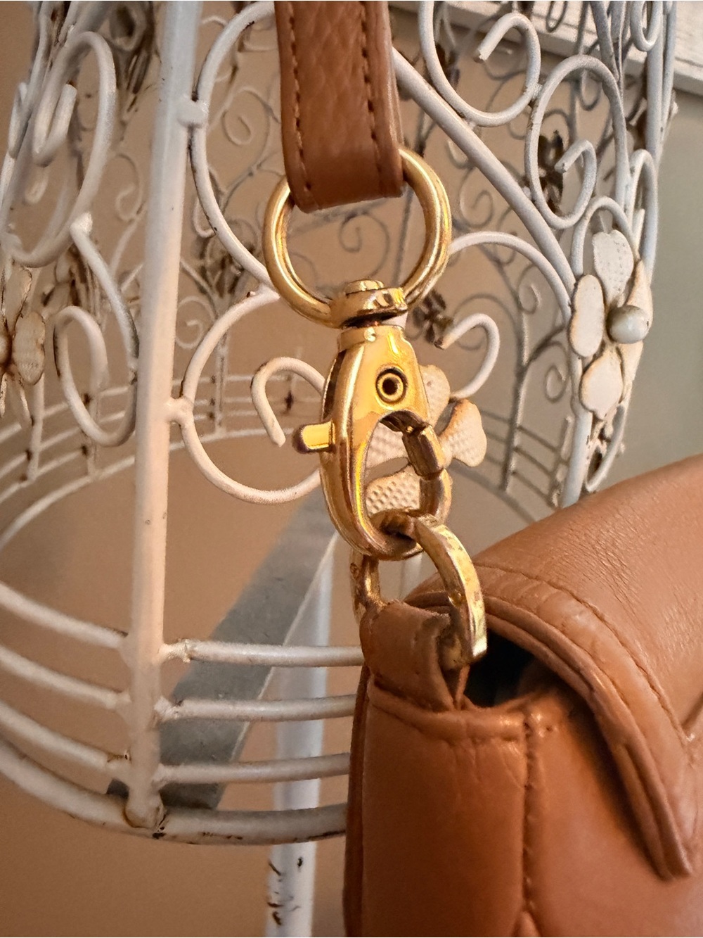 Tory Burch Amanda Small Tan Leather Crossbody Bag - Picture 5 of 7